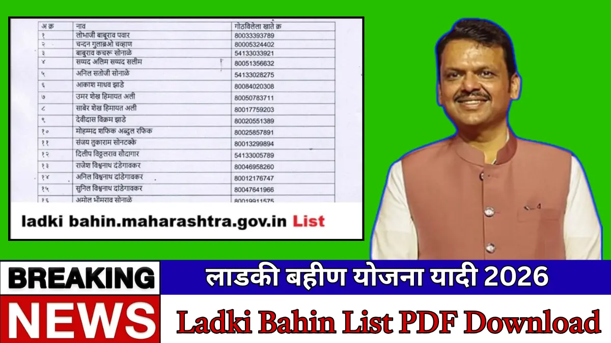 लाडकी बहीण योजना यादी 2025 – Ladki Bahin List PDF Download कशी करायची? पूर्ण माहिती